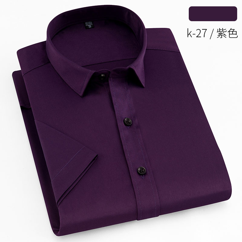 弹力棉短袖紫色K-27